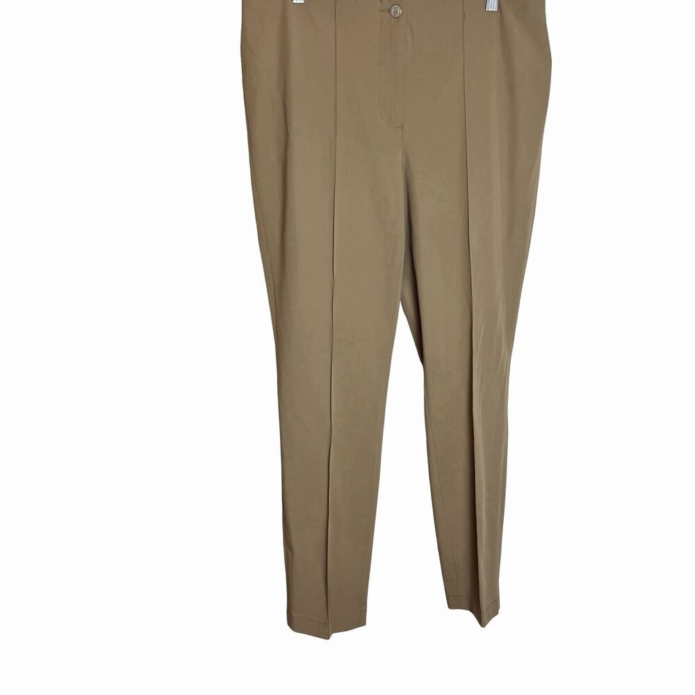 Cambio Pants Ros Slim Fit Cropped US 14 Camel Tan SOFT Elastic Waist Pull On